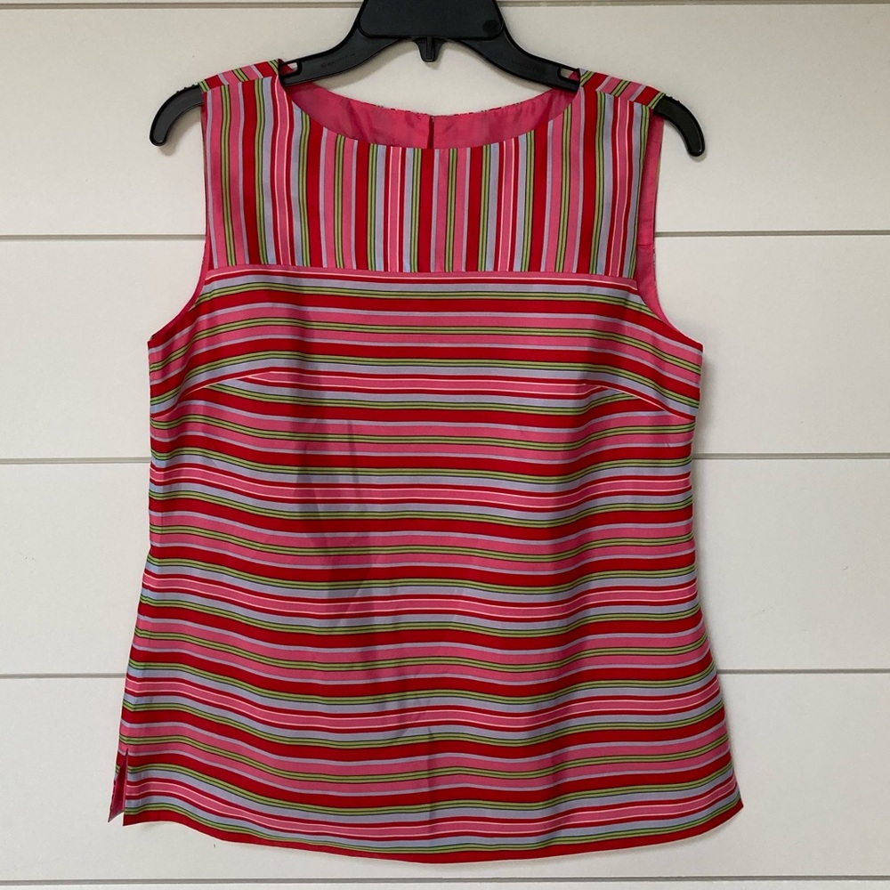 Talbots brightly colored sleeveless blouse Size 8, excellent condition!